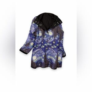Oopera Reversible Starry Night Raincoat | Woman’s XL | Van Gogh Iconic